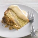 Cinnamon Apple and Pear Crumble Cake with Custard