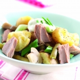 Tuna with Bashed Potatoes and Sour Cream Dressing