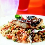 Vegetable Cous Cous with Seared Cod Vegetable Cous Cous with Seared Cod