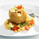 Baked Potatoes with a Spiced Chickpea And Feta Filling