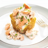 Baked Potatoes with Salmon and Chive Mayo Filling