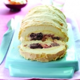 Rolled Raspberry and Loganberry Meringue Rolled Raspberry and Loganberry Meringue