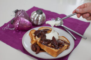 Spiced Plums On Toasted Brioche