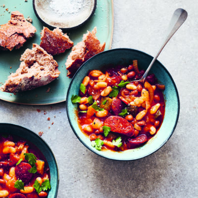 mediterranean bean stew with chorizo