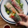 Alaska Salmon Summer Rolls With Chilli Dip